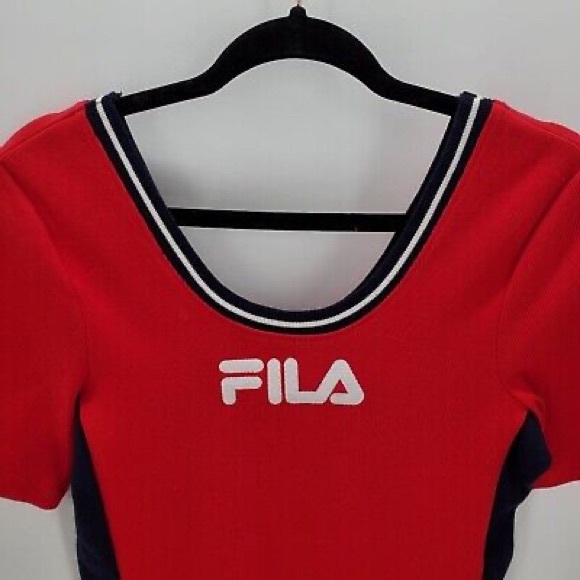 Fila Dresses & Skirts - Fila Urban Outfitters Womens Dress Retro Short Sleeve Red Blue Size Medium
